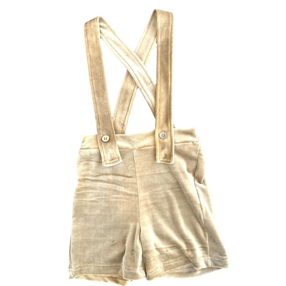 Linen Michael Stylish Tan Kids' Romper with Straps NWT